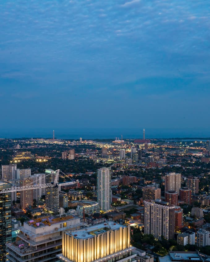 Overview of One Bloor's exterior designs providing unparalleled views of the surrounding cityscape